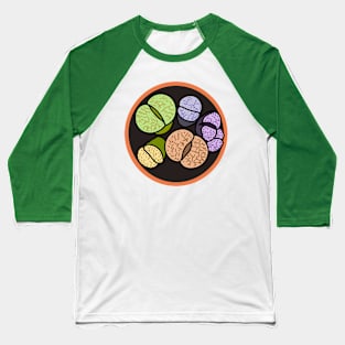 Lithops Succulent Cactus Desert Lithop Plant Baseball T-Shirt